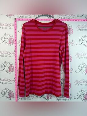 GAP long sleeve shirt Women's Long-Sleeve Striped Crew Neck Top - Red & Pink